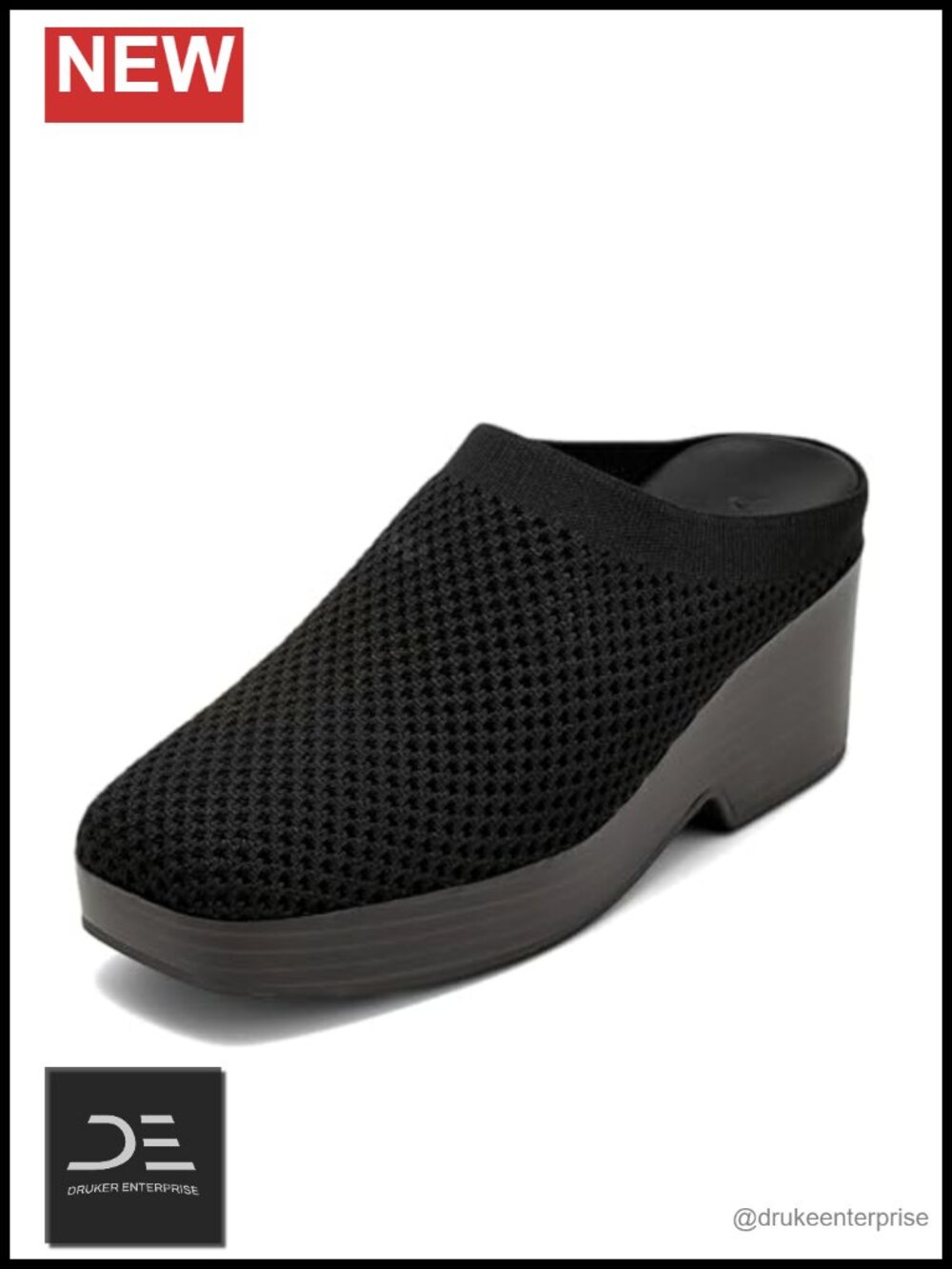 Women's Knit Fabric Mule Wedges Slip-On Comfort Cushioned